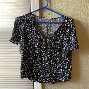 Black Floral Top